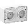 Розетка 2-м з/к белый шт 16А 250В прозр крышка IP54 Profi54 AtlasDesign Schneider
