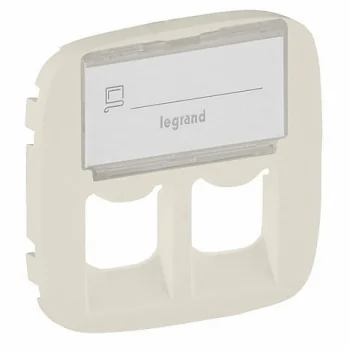 Накладка розетки 2хRJ45 компьют. или 2хRJ11 телефон. Слоновая кость Valena Allur