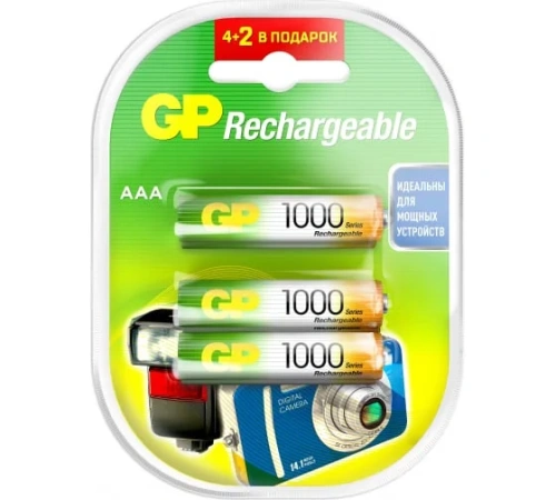 Аккумуляторы GP 100AAAHC, емкость 1000 мАч - 4шт 100AAAHC4/2-2CR6