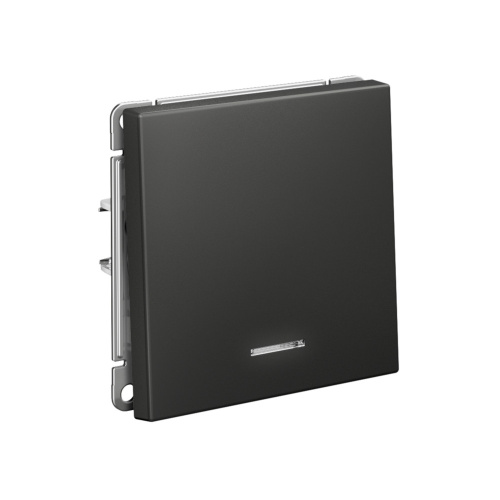 1-кл. ВЫКЛЮЧАТЕЛЬ с подсветкой, сх.1а, 10АХ, мех-м, БАЗАЛЬТ