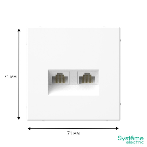 ARTGALLERY РОЗЕТКА двойная компьютерная RJ45+RJ45, кат. 5е, механизм, БЕЛЫЙ