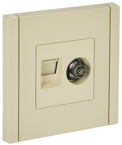 FORTE&PIANO Роз. двойная TV+RJ45 кат.5E FP436 ван. IEK