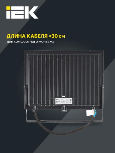 ПрожекторСДО06-100светодиодныйчерныйIP656500KIEK