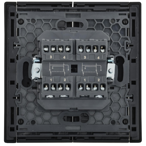 FORTE&PIANO Выключатель 2-клавишный перекрестный 10А FP109 черный IEK