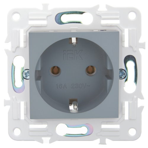 SKANDY Розетка с заземлением без защитных шторок 16А SK-R05Gr серый IEK
