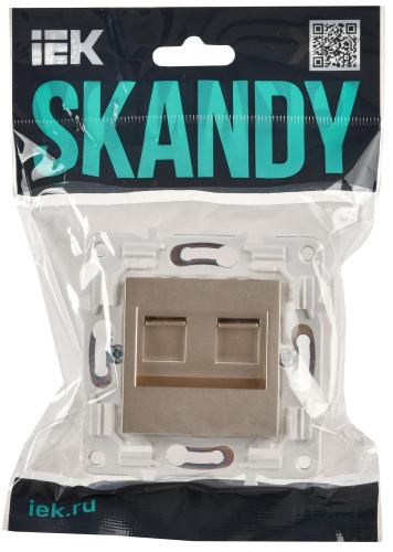 SKANDY Розетка компьютерная двойная RJ45 кат.5E SK-K03Sa песочный IEK