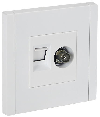 FORTE&PIANO Роз. двойная TV+RJ45 кат.5E FP236 бел. IEK