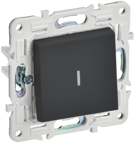 SKANDY Выключатель 1-клавишный с индикацией 10А SK-V07G графит IEK