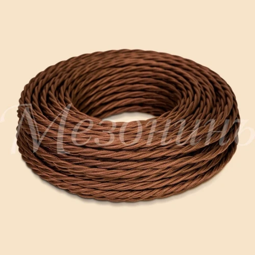 Провод монтажный витой ПВХ  2х2,5мм, цвет - шоколад (бухта 50м),ТМ "МЕЗОНИНЪ"