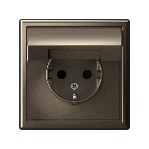 РОЗЕТКА с заземл. со шторк. с крышкой, 16А, IP20, мех-м, МОККО