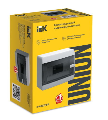 UNION Compact Корпус пласт. ЩРН-П-8 IP41 черн. пр. дв. IEK