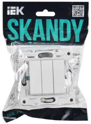SKANDY Выключатель 3-клавишный 10А SK-V11W арктический белый IEK