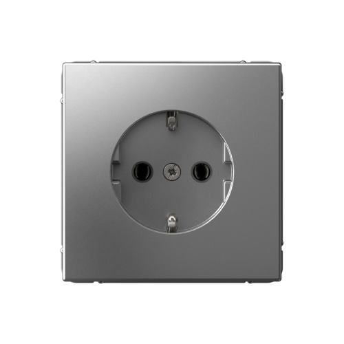 РОЗЕТКА с заземлением, 16А, мех-м, СТАЛЬ