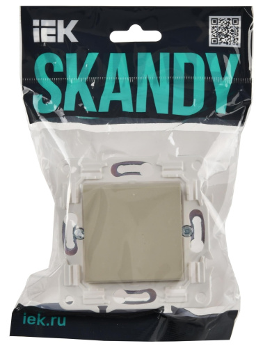 SKANDY Выключатель 1-клавишный проходной 10А SK-V02B бежевый IEK