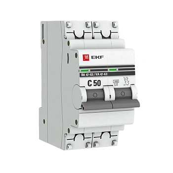 2Р 50А ВА 47-63 х-ка С  4,5кА   EKF  PROxima