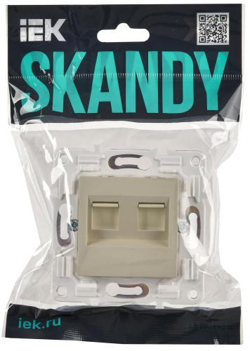 SKANDY Розетка компьютерная двойная RJ45 кат.5E SK-K03B бежевый IEK