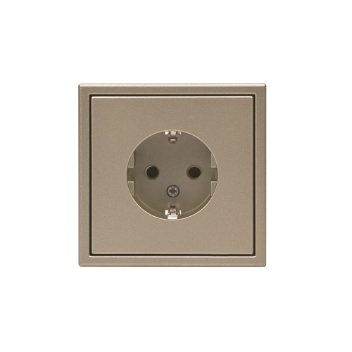 РОЗЕТКА с заземлением, 16А, мех-м, ШАМПАНЬ