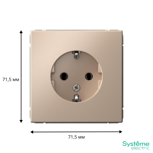 РОЗЕТКА с заземлением, 16А, мех-м, ПЕСОЧНЫЙ