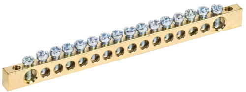 ШинаPEN"земля-ноль"6х9мм16/2(16групп/крепежпокраям)IEK