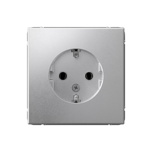 РОЗЕТКА с заземлением, 16А, мех-м, АЛЮМИНИЙ