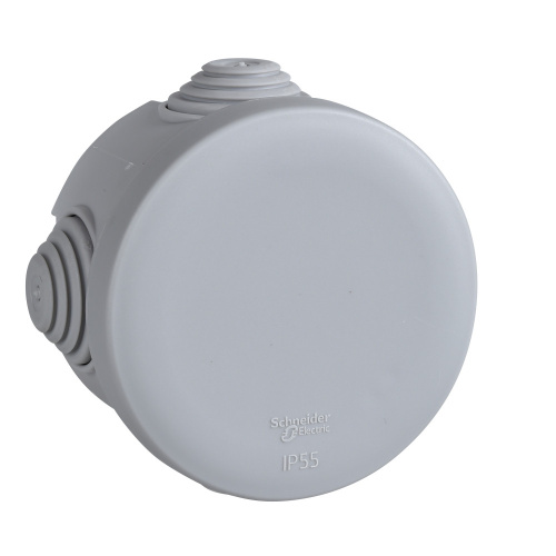 КОРОБКА РАСПРЕД. ОТКР.УСТАНОВКИ D65X40 (внутр.размеры), габариты D84х48, IP55, 4 сальника