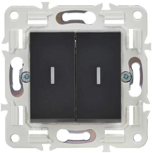 SKANDY Выключатель 2-клавишный с индикацией 10А SK-V09Bl черный IEK