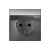РОЗЕТКА с заземл. со шторк. с крышкой, 16А, IP20, мех-м, СТАЛЬ
