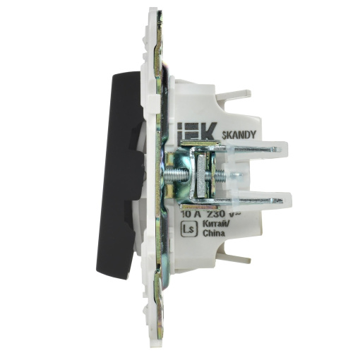 SKANDY Выключатель 2-клавишный проходной 10А SK-V05Bl черный IEK