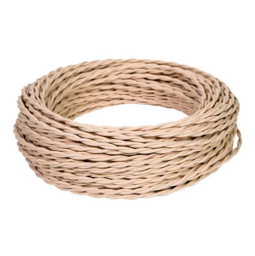 Провод витой ПВХ, 2х1,5 СЛОНОВАЯ КОСТЬ, (бухта 50м) МезонинЪ