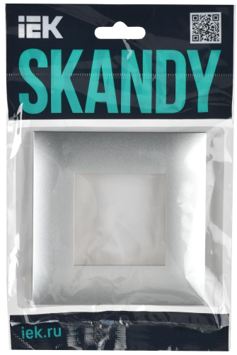 SKANDY Рамка 1-местная SK-F01S серебряный IEK