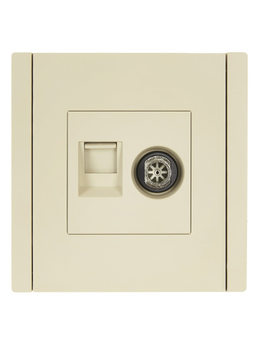 FORTE&PIANO Роз. двойная TV+RJ45 кат.5E FP436 ван. IEK