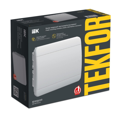 TEKFOR Корпус пласт. ЩРН-П-12 IP41 черн. прозр. дверь IEK