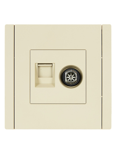 FORTE&PIANO Роз. двойная TV+RJ45 кат.5E FP436 ван. IEK