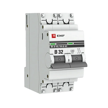 2Р 32А ВА 47-63 4,5кА  х-ка В  EKF  PROxima