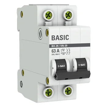 2Р 63А Выключатель нагрузки ВН-29  EKF Basic