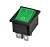 Кнопка вкл/выкл (бытовая 4 конт) 15А 250В зелёная