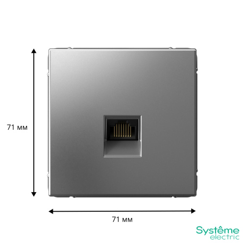 ARTGALLERY РОЗЕТКА компьютерная RJ45, кат. 5е, механизм, СТАЛЬ