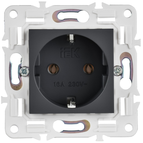 SKANDY Розетка с заземлением без защитных шторок 16А SK-R05T титан IEK