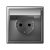 РОЗЕТКА с заземл. со шторк. с крышкой, 16А, IP20, мех-м, СТАЛЬ