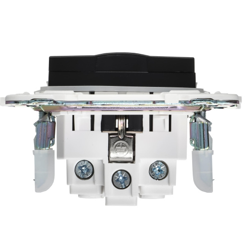 SKANDY Розетка 1-местная с заземлением с защитными шторками и крышкой 16А IP44 SK-R11Bl черный IEK