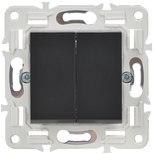 SKANDY Выключатель 2-клавишный проходной 10А SK-V05Bl черный IEK