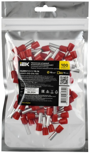 Наконечник НШВИ 10-14 темно-красный (100шт/упак) IEK
