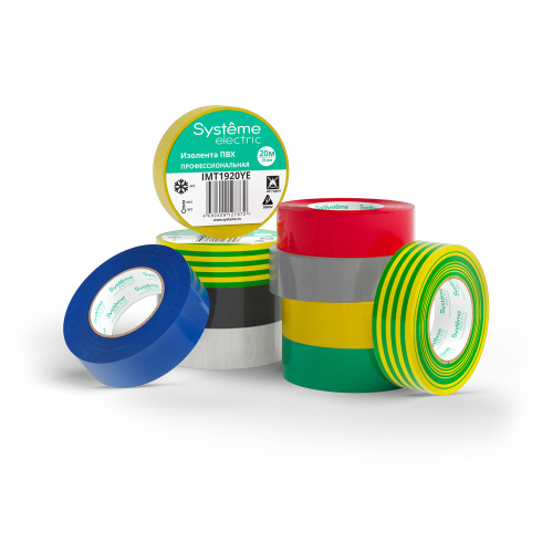 ИЗОЛЕНТА ПВХ 19мм Х 20м толщина-0,13мм ЖЁЛТО-ЗЕЛЁНАЯ
