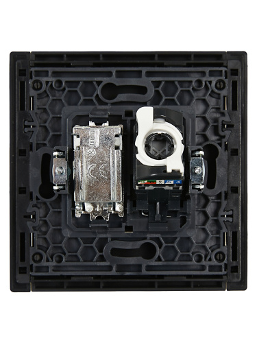 FORTE&PIANO Роз. двойная TV+RJ45 кат.5E FP136 чер. IEK