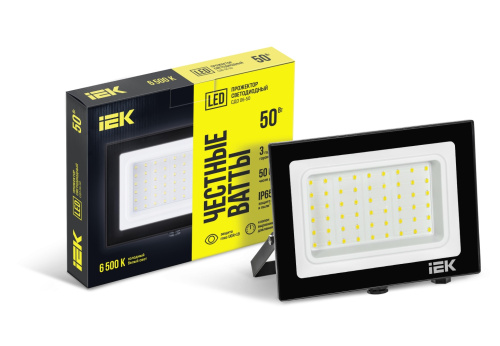 ПрожекторСДО06-50светодиодныйчерныйIP656500KIEK
