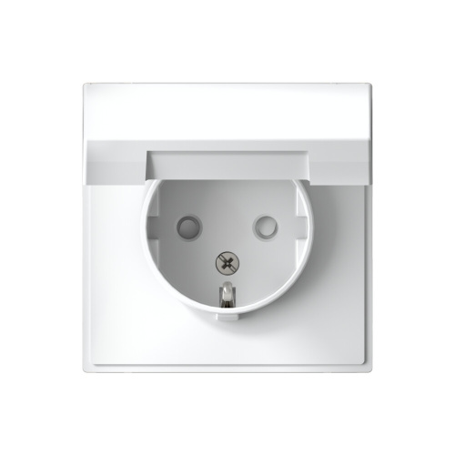 РОЗЕТКА с заземл. со шторк. с крышкой, 16А, IP20, мех-м, БЕЛЫЙ