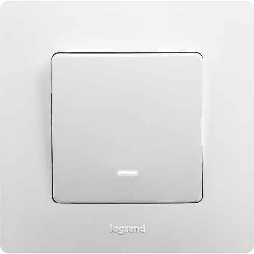 Выкл 1кл с подсв БЕЛ ETIKA