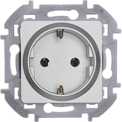 Розетка 2К+З АЛЮ INSPIRIA
