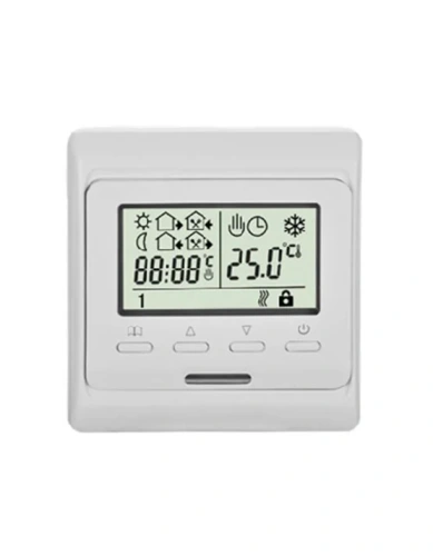 Терморегулятор для теплых полов програмируемый, ж/к дисплей,  Е 51.716, белый