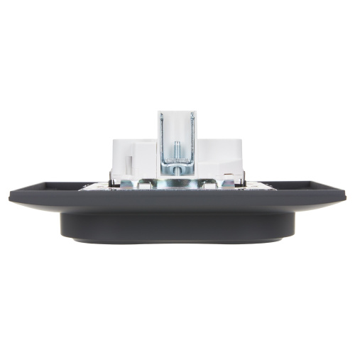 SKANDY Розетка 2-местная с заземлением без защитных шторок 16А в сборе SK-R08G графит IEK